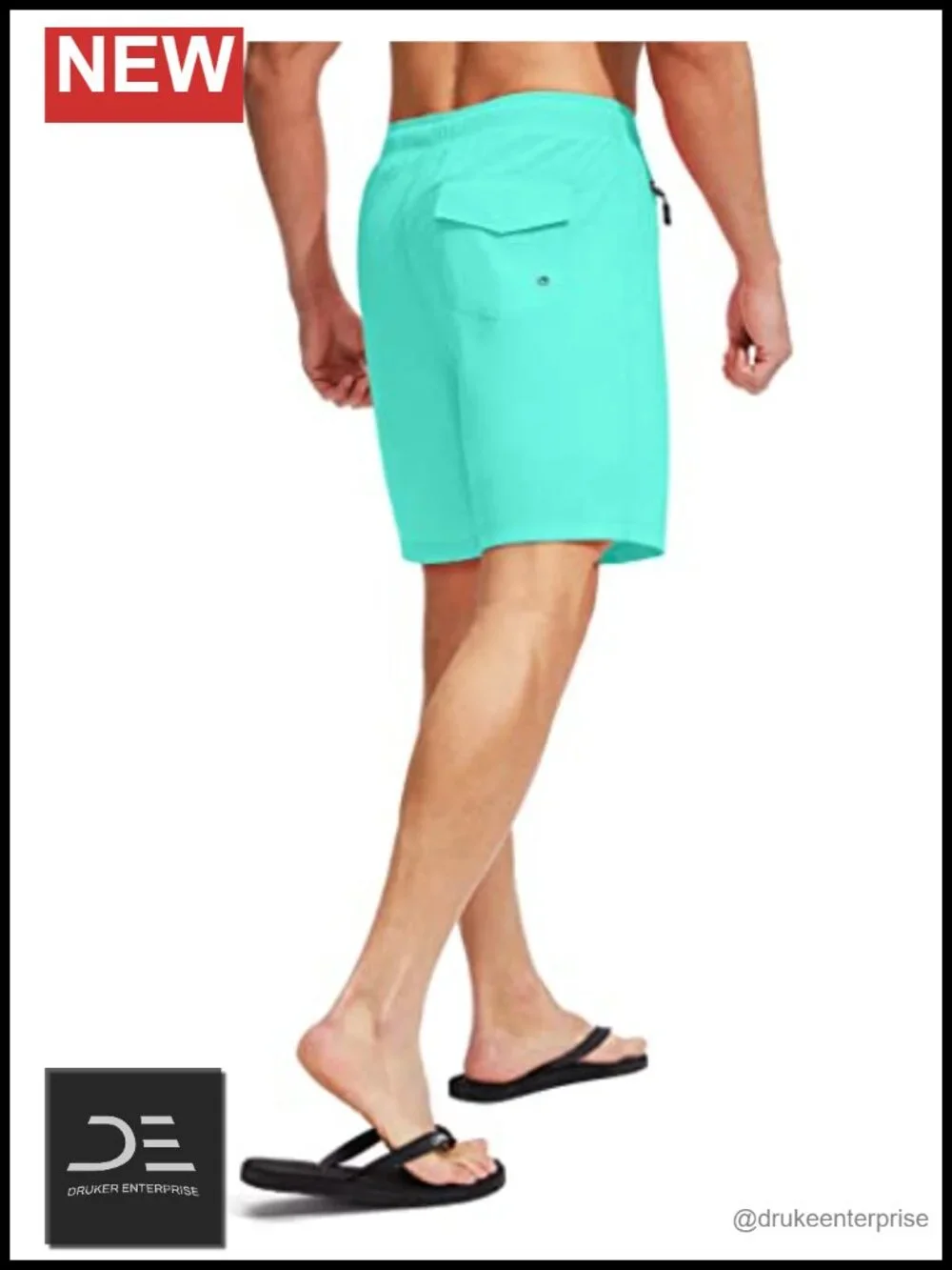 Men's Swim Trunks with Compression Liner Quick Dry Board Shorts Zipper Pockets